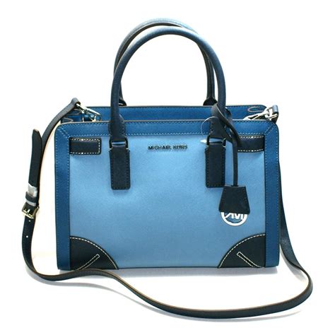 michael kors lg satchel dillon blue|michael kors blue handbags.